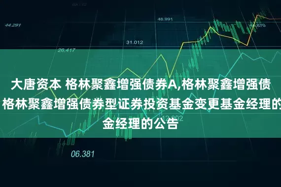 大唐资本 格林聚鑫增强债券A,格林聚鑫增强债券C: 格林聚鑫增强债券型证券投资基金变更基金经理的公告